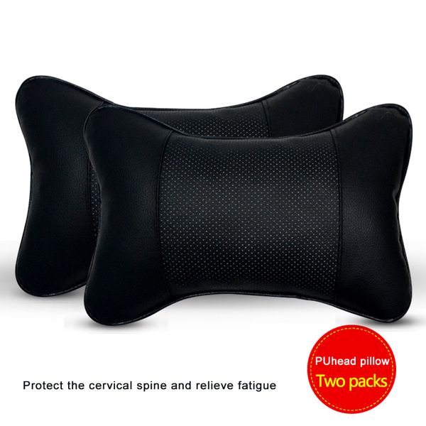 

2 pcs mini pu leather universal car headrest support auto seat head neck rest cushion headrest breathe neck pillow for 4 seasons