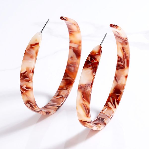 

charm classic acetate acrylic large hoop earrings for women big circle accessories boho jewelry boucles d oreille femme, Golden