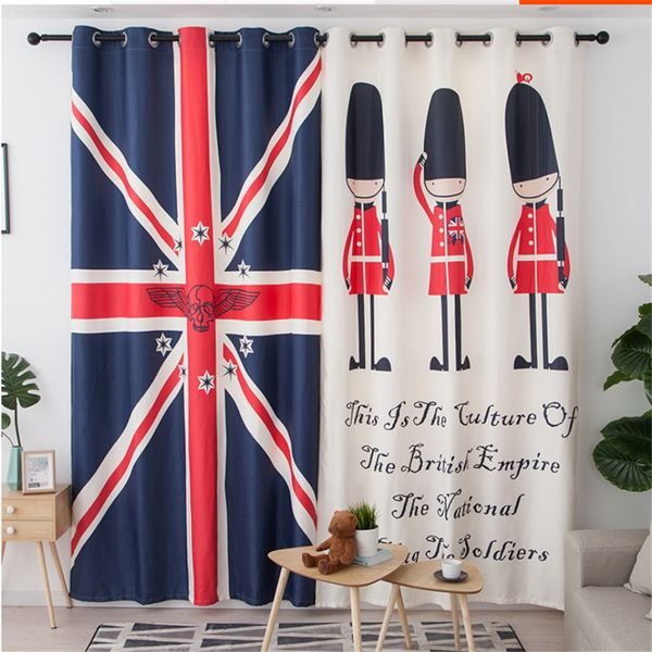 

customized curtains 3d modern minimalist printing british style blackout curtains