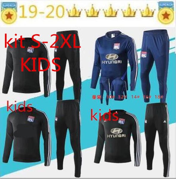 

2019 olympique de lyonnai track uit training uit maillot de foot 19 20 ligue lyon ol kid kit track uit chandal urvetement ize 2, Black;yellow