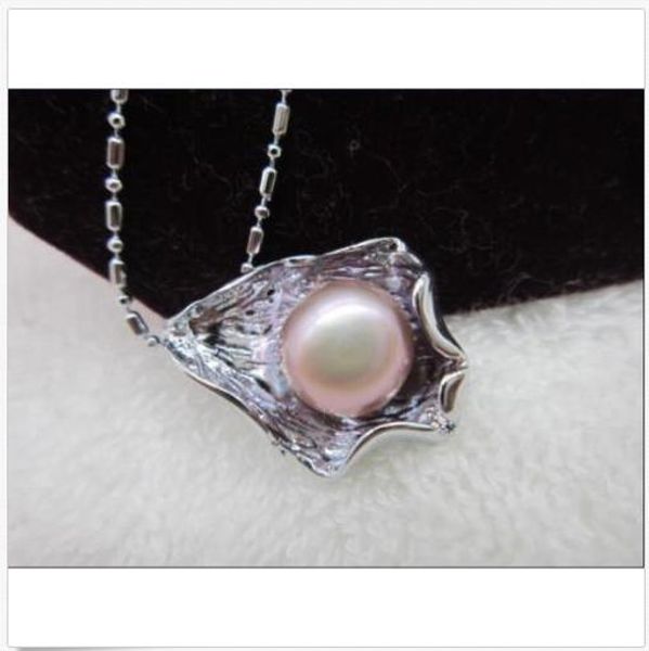 

natural10mm south sea purple pearl pendant white necklace 18, Silver