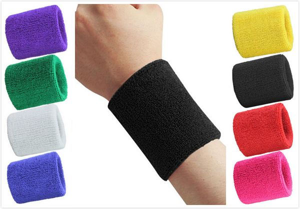 

2pcs sports sweatband terry cloth wrist sweat bands tennis squash badminton basketball wristband gym crossfit wrist wraps gyh, Black;red