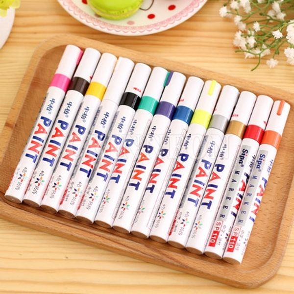 

dhl 200 pcs universal new waterproof permanent tyre paint pen car motorcycle bike creative marker sp110