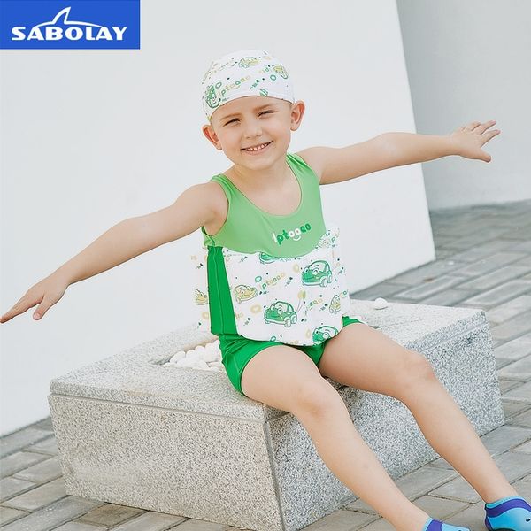 

sabolay children's boys' and girls' babies' one-piece buoyancy swimming swimming swim swimsuit buoyancy suit, White;black