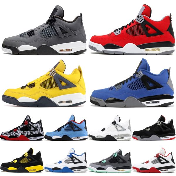 

cool grey 4 4s mens basketball shoes new lightning silt red splatter bred purple laser black gum designer shoes men sneakers size 40-47