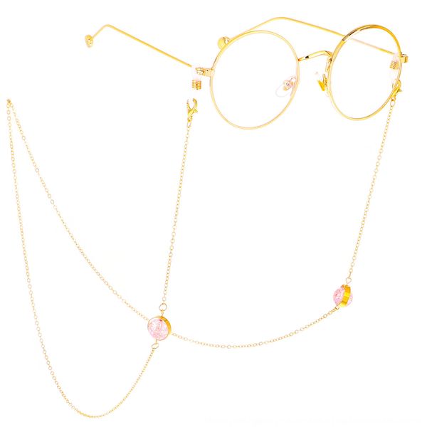 

pink crack beads handmade chain anti-lost presbyopic glasses presbyopic glasses chain