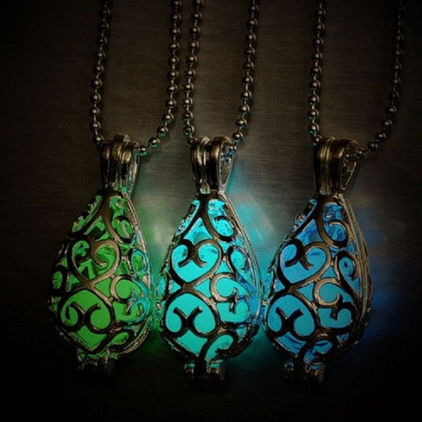 

taobao горячие светящийся светящийся вырез teardrop форма ожерелье свитер цепи четыре цвета японский и корейский стиль ожерелье, Silver