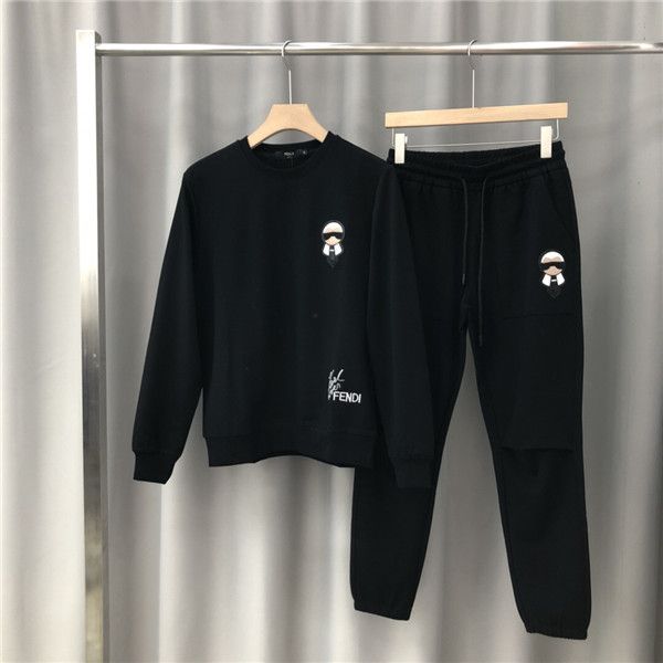 

19fw luxurious brand design fed tracksuit hoodie and trousers sets streetwear sweatshirts outdoor long pants and pullover, Gray;blue