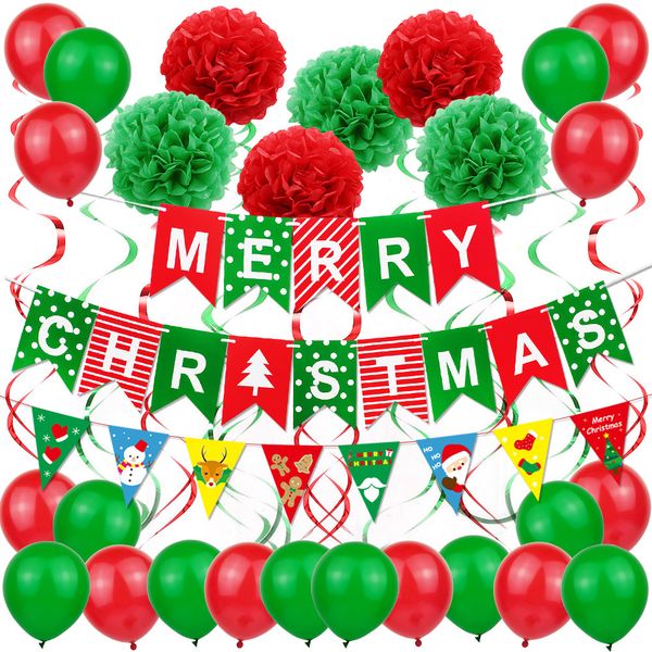

one set new christmas flags and balloons kindergarten classroom shop window christmas decoration balloon