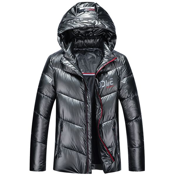

new winter warm thicken wind breaker brand down cotton coat men's hooded parkas casual male slim overcoat jackets, Black