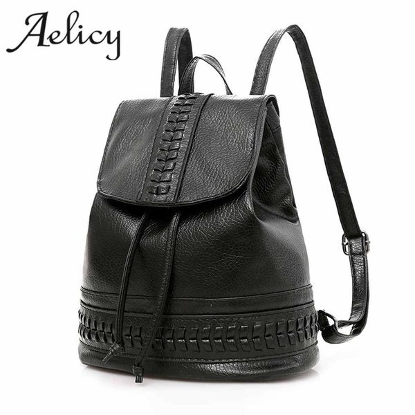 

aelicy new soft pu leather travel backpack korean women backpack leisure student schoolbag women bag mochila