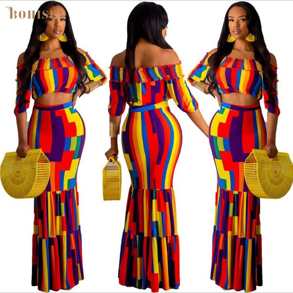 

bohisen dashiki african maxi dresses for women party ladies dress half sleeve african print clothes for women skirts, Red