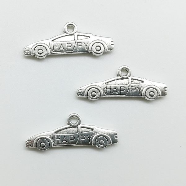 

lot 100pcs happy sedan car antique silver charms pendants jewelry diy for necklace bracelet earrings retro style 10*26mm, Bronze;silver