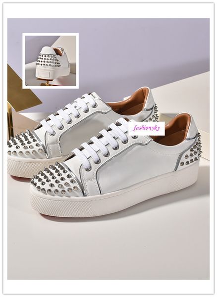 

new arrival krystal spike sock donna flat sneakers designer luxury mens red bottoms shoes womens rivet flat shoes, Black