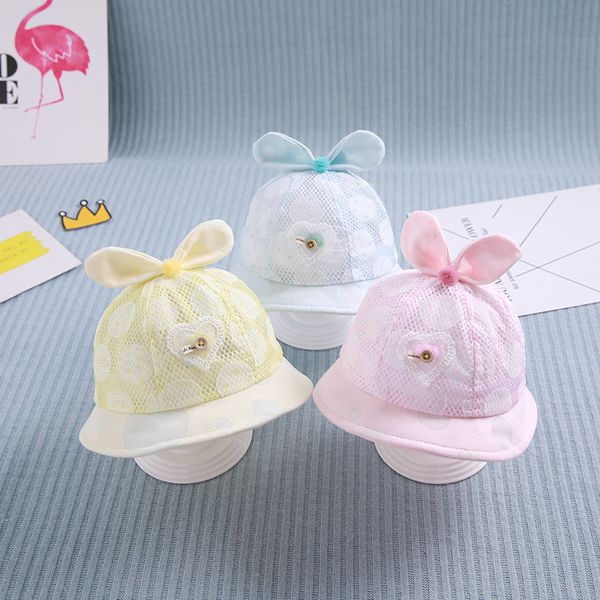 

baby hat summer thin section baby basin hat cute breathable shade, Yellow