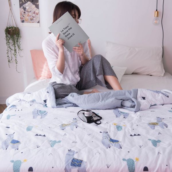 

thin lightweight blankets bedding quilt air conditioner for in summer double summer printed air conditioner 150/180/200cm pro