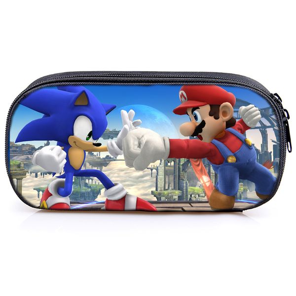 

mario sonic students bags children boys girls pen bag fashion cute kids pencil bag beautiful gifts