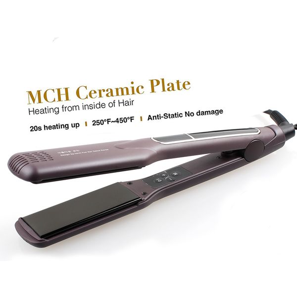 

hair flat iron 3d floating hair straightener ceramic wet dryer straightening irons professional salon iron styling tools, Black