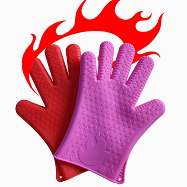 

heat holder gloves scald prevention resistance barbecue silicone kitchen oven mitts microwave resistant pot tools bbq grilling cooking