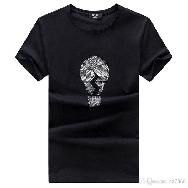 

ice-mercerized cotton t-shirt for men, short sleeves, new 2018 men's plus-size plus fat casual trend loose xia, White;black