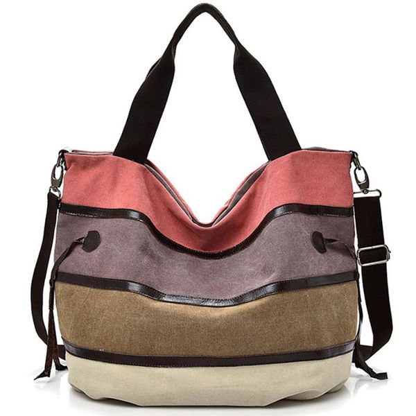

messenger bag simple versatile striped contrast color shoulder bag fashion large capacity shoulder handle for women