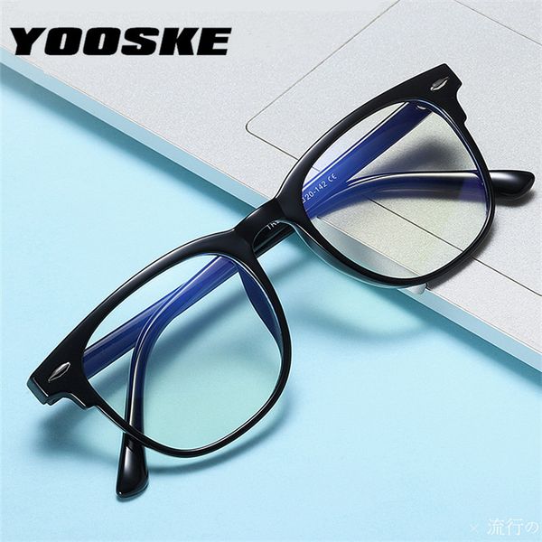

yooske blue light blocking glasses frames women men glasses frame computer eyeglasses vintage men spectacles transparent frames, Black