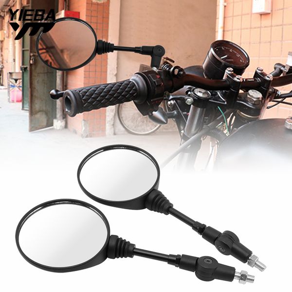 

motorcycle m8 m10 folding side mirrors rearview moto circular mirror retro gentel for super glide custom road king cafe racer