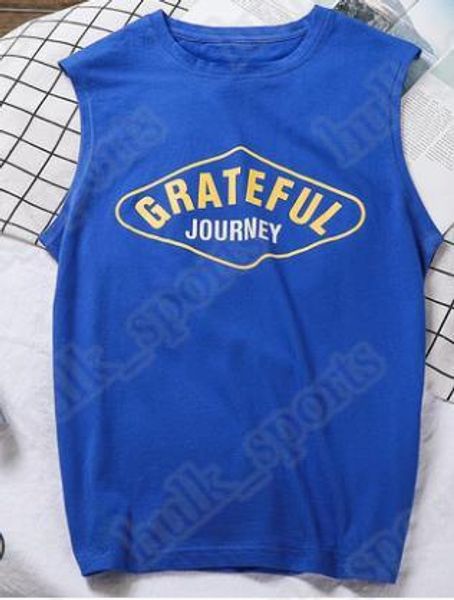 

66Summer sleeveless sports and fitness vests men loose T shirt cotton running vest trend clothing bottom outsidse wear comfortable 50