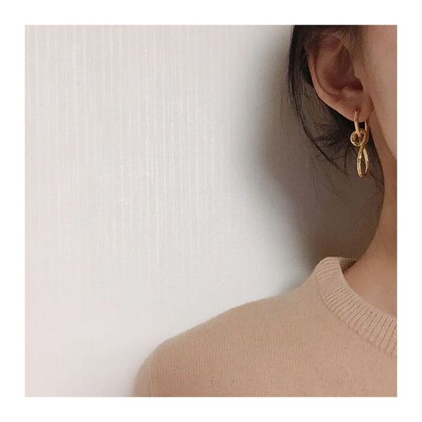 

metal wind earring fashion trend jewelry ladies gift simple wild earrings, Silver