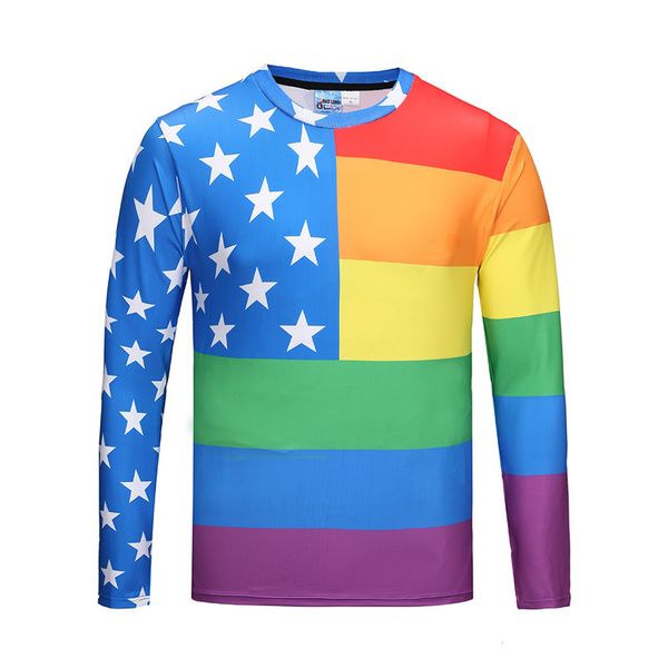 

мужской дизайнерский сезон 3d эффект пуловер с длинным рукавом полосатые звезды не с капюшоном воротник футболки, White;black