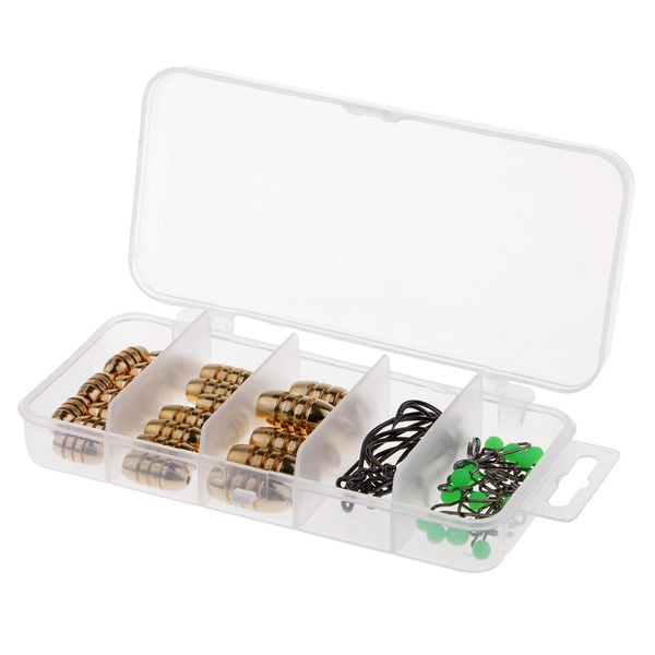 

69pcs carp fishing tackle kit weights sinkers split rings jig hooks beads