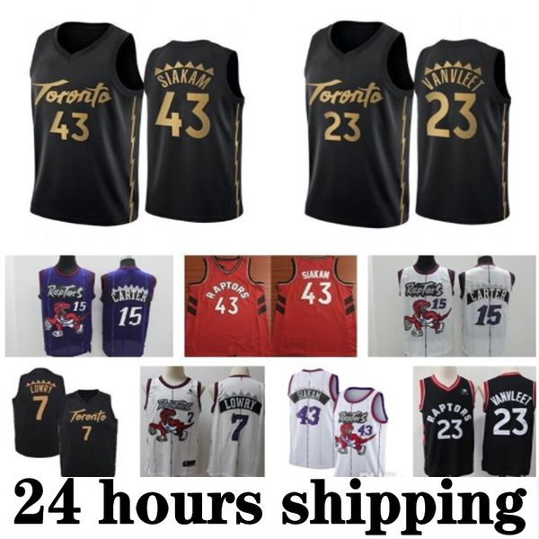

new carter siakam basketball jersey torontoraptors fred 23 vanvleet kyle 7 lowry marcus tracy leonard 1 mcgrady swingman sleeveless jersey, Black;red