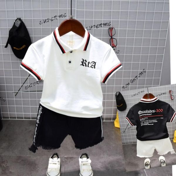 

2020 retail детская одежда с короткими рукавами футболки костюм 2020 новый 2-3-4-5-6-7 лет мальчик лето двухсекционный прилив 81, White