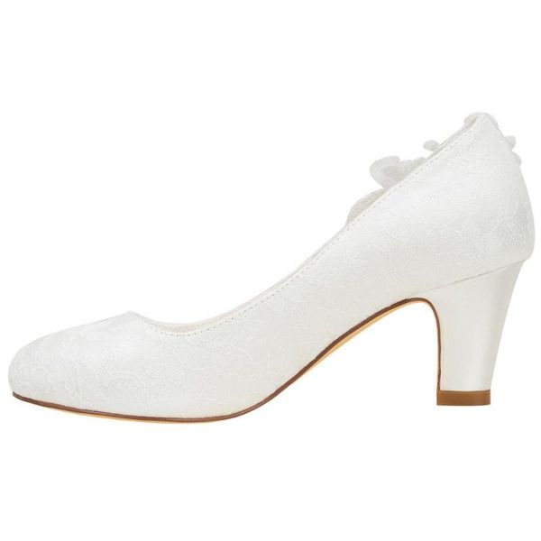 

block heel round toe chunky lace wedding shoes mid heel evening dress shoes, Black