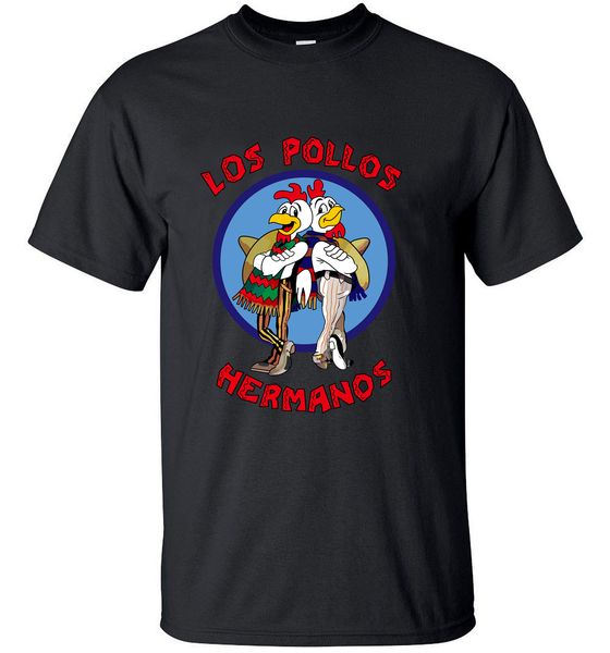 

2020 breaking bad los pollos hermanos men t shirt funny chicken brothers streetwear men t shirts brand clothing hipster, White;black