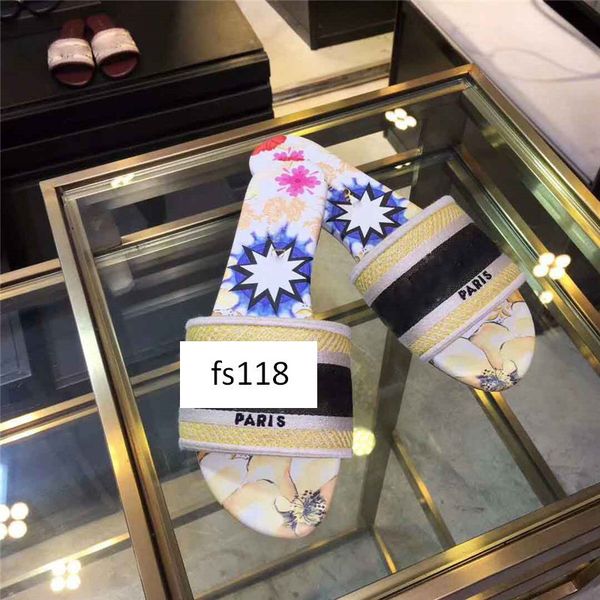 

original box dazzle flowers women designer slippers flat bottom embroidery sandal floral brocade slipper 3, Black