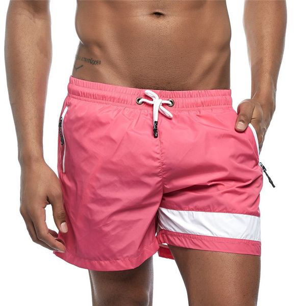 

men summer casual shorts men brand new board shorts solid breathable elastic waist fashion casual short men, White;black