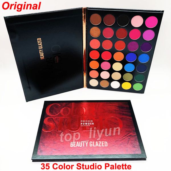 Paleta de sombra envidraçada de beleza 35 cores Shadow Shimmer Shimmer Matte Makeup Eyeshadow Color Studio Palette Brand Cosmetics Frete grátis