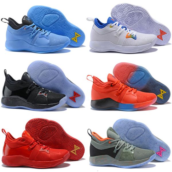 

new arrival paul george 2 basketball shoes for hig quality pg2 ps4 playstation black blue red white pg 2s sports sneakers size 40-46
