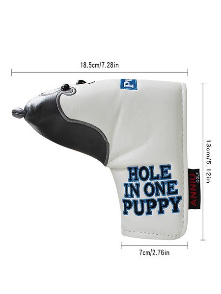

cute dog golf putter cover magnetic closure pu leather lovely husky golf putter protector head cover drop ship