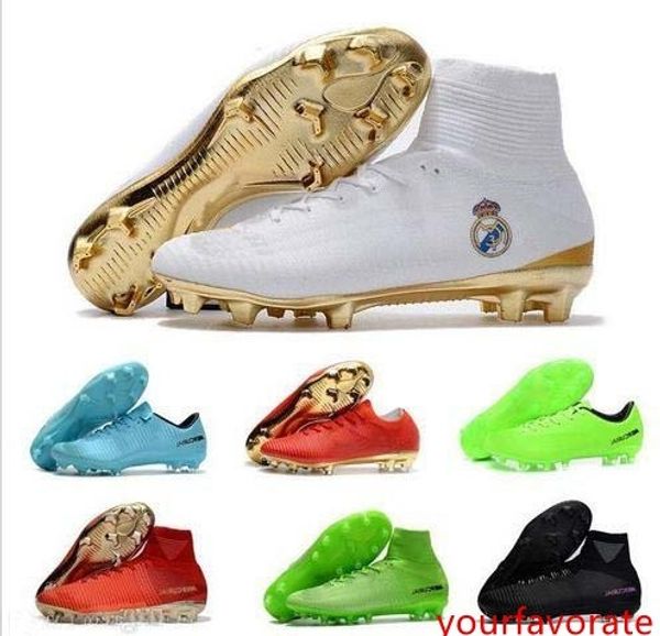 

2019 new cr7 kids soccer shoes red gold mercurial superfly v soccer cleats cristiano ronaldo men children football boots magista obra