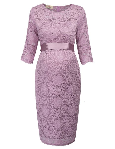 

dress maternity elegant pregnant women designer clothes half sleeve crew neck hips wrap flower lace dress solid sash dresses, Black;gray