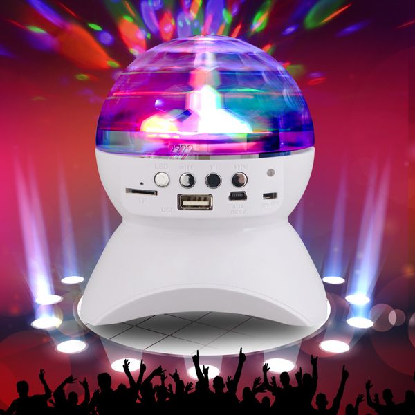 

360 degree crystal magic ball light l740 bluetooth speaker 16 colors led stage audio support tf card fm radio for pc tablet