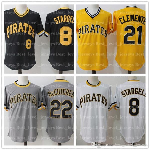 

cheap retro mesh 21 Roberto Clemente Jersey 8 Willie Stargell Jersey 22 29 Francisco Cervelli 27 Kent Tek Pirates jerseys Pittsburgh