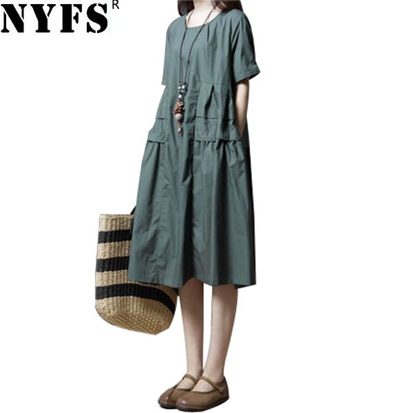 

NYFS 2019 New Summer dress Cotton Women Dress Vintage Stylish comfortable Long Dress Vestidos Robe