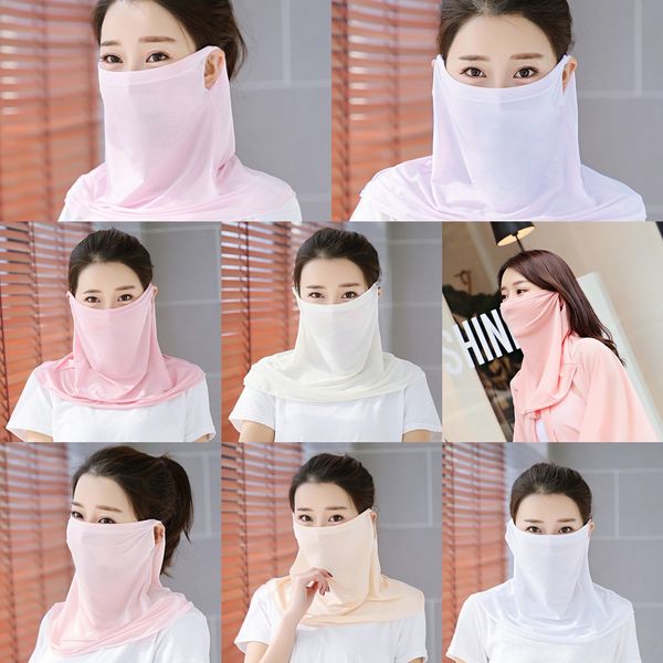 

m427n silk riding face cycling scarf mask triangle scarf running anti-uv bandana neck face er for fishing sport hiking hairb, Black