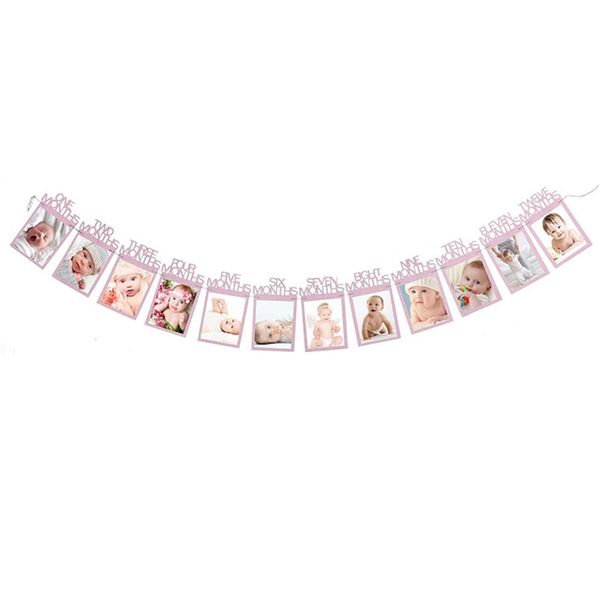 

ребенок первый день рождения баннер флаг месячный one год бантинг garland baby shower мальчик девочка первый с днем рождения партия украшени