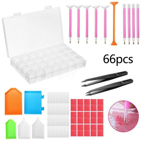

66pcs / set 5d алмазный вышивки картина аксессуары инструмент diy искусство ремесла инструменты для начинающих практической, Black