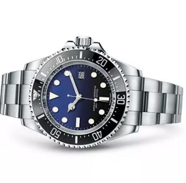 

mens watch deep ceramic bezel sea-dweller sapphire cystal stainless steel with glide lock clasp automatic mechanical mens luminous watches, Slivery;brown