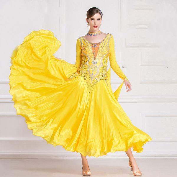 

the new national standard modern dance clothing big pendulum dress practice clothing ballroom dancing waltz-b-18416, Black;red